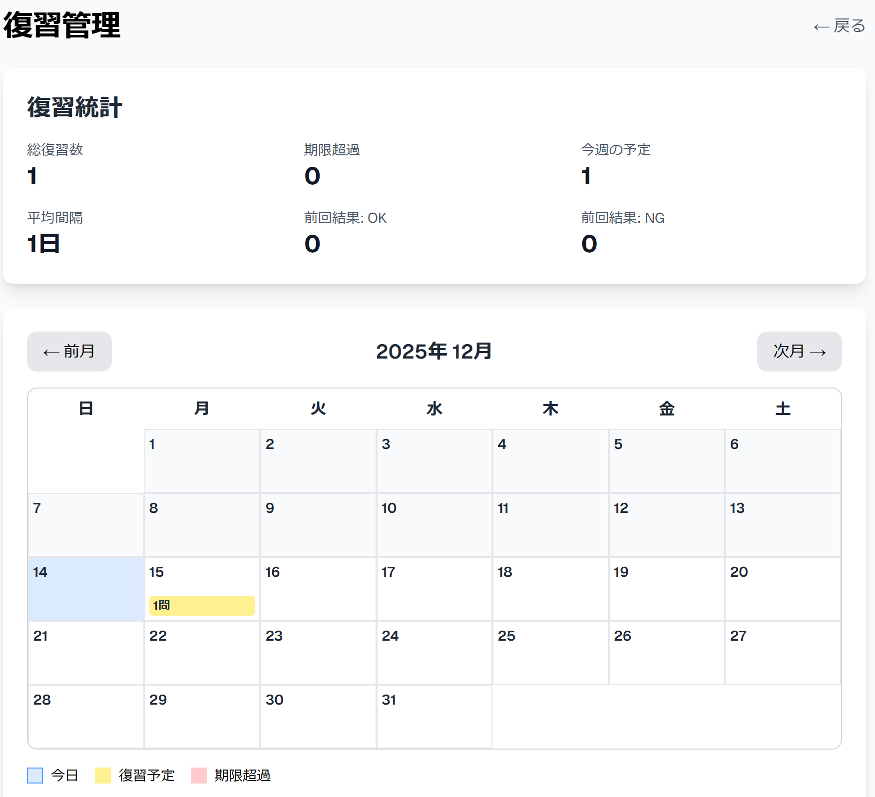 Instant Output 復習管理